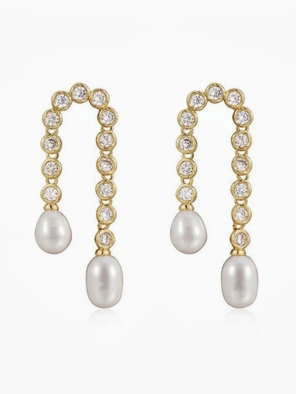 Pave Pearl U Studs |LUVAJ